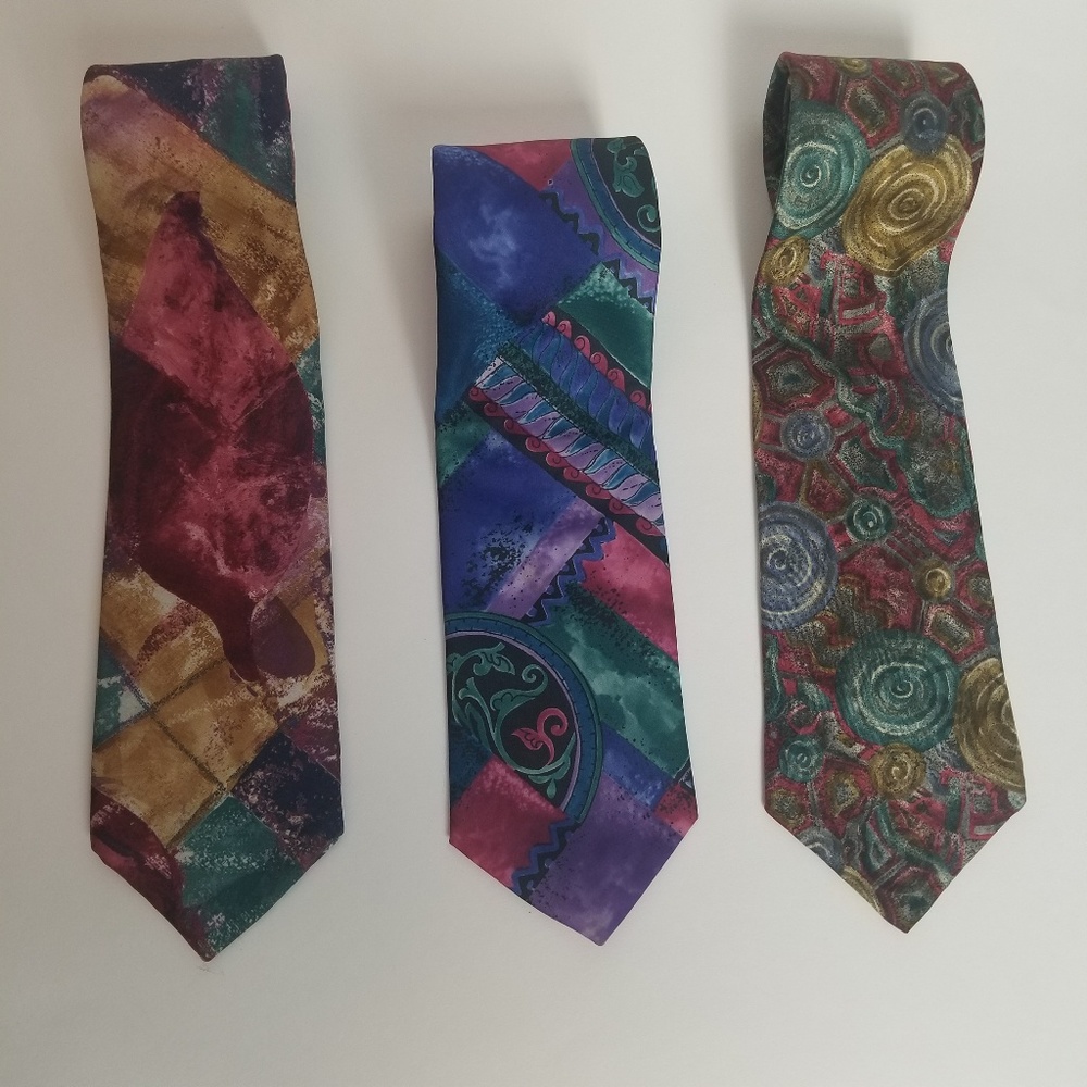 Italian All Silk Handmade Men Ties Lot of 3